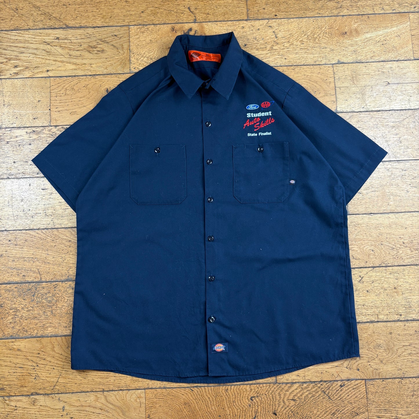 Vintage Navy Dickies Ford Embroidered Shirt - XL