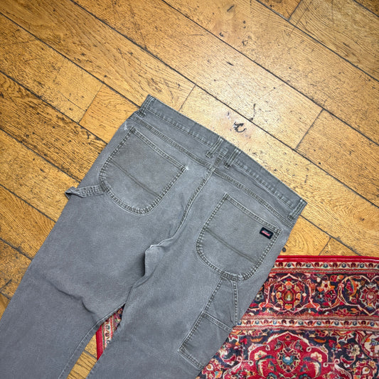 Vintage Dickies Workwear Carpenter Grey Baggy Trousers - 40R
