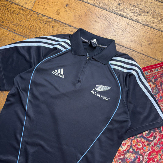Vintage Adidas All Blacks Rugby Polo Training Top - S