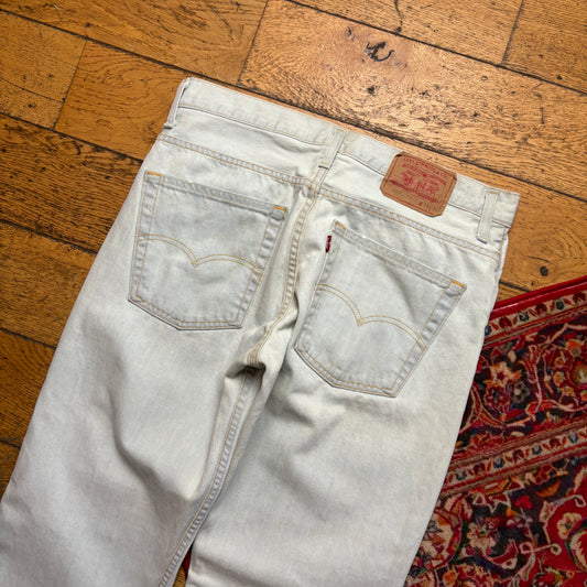 Vintage Levis 507 Bootcut White Light Blue Denim Jeans - 34R
