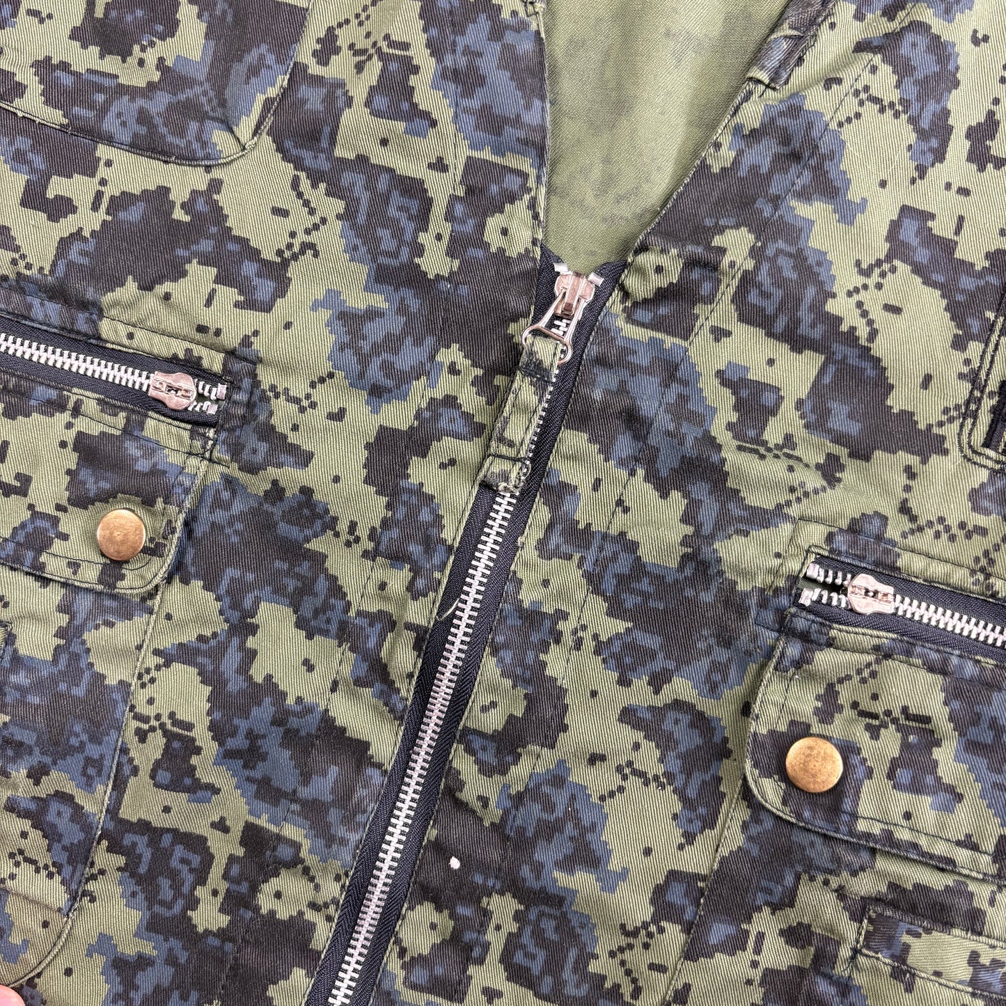 Vintage Camo Green Tactical Gilet Workwear Vest - XL