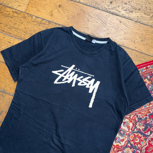 Vintage Stussy Black Graphic T-Shirt - XS