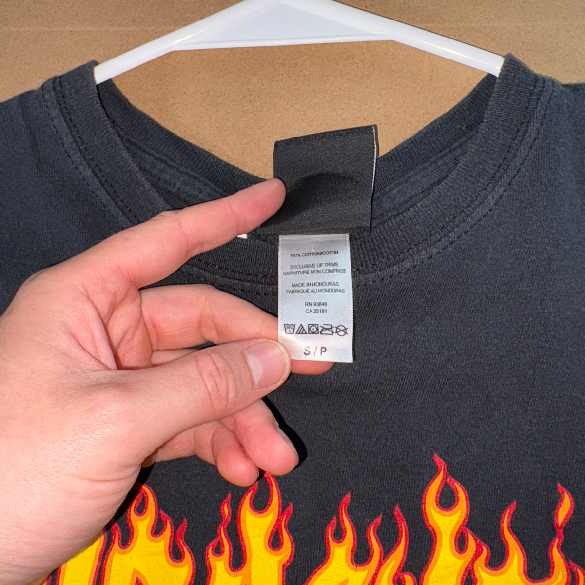 Thrasher Black Flames Skate Graphic T-Shirt - XS