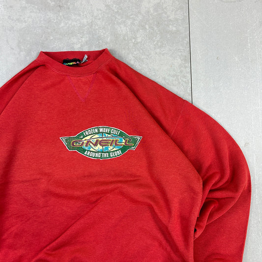 Vintage 00s Oneill Surfwear Orange Sweatshirt - XL
