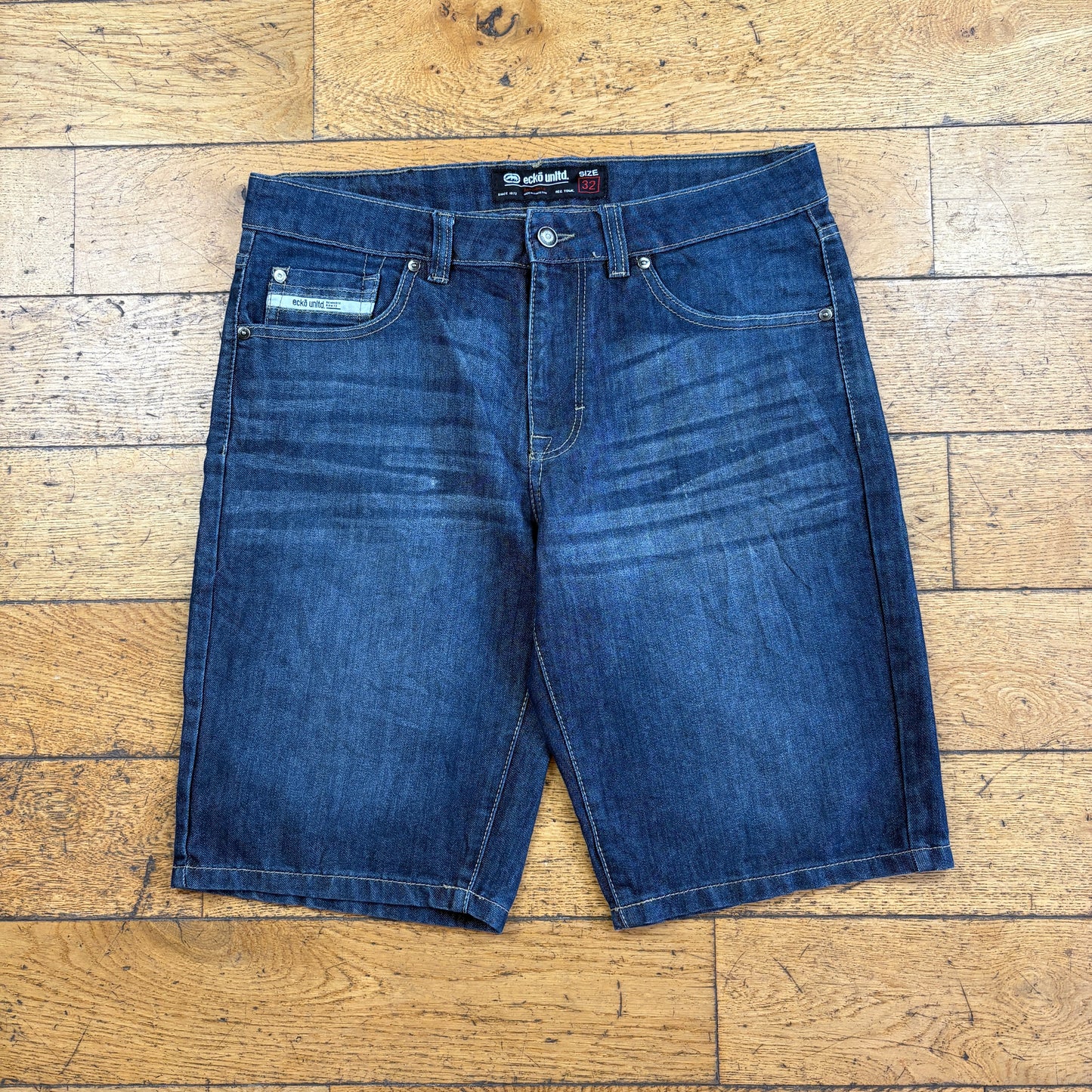 Vintage Ecko UNLTD Embroidered Blue Hip Hop Baggy Shorts Jorts - 36