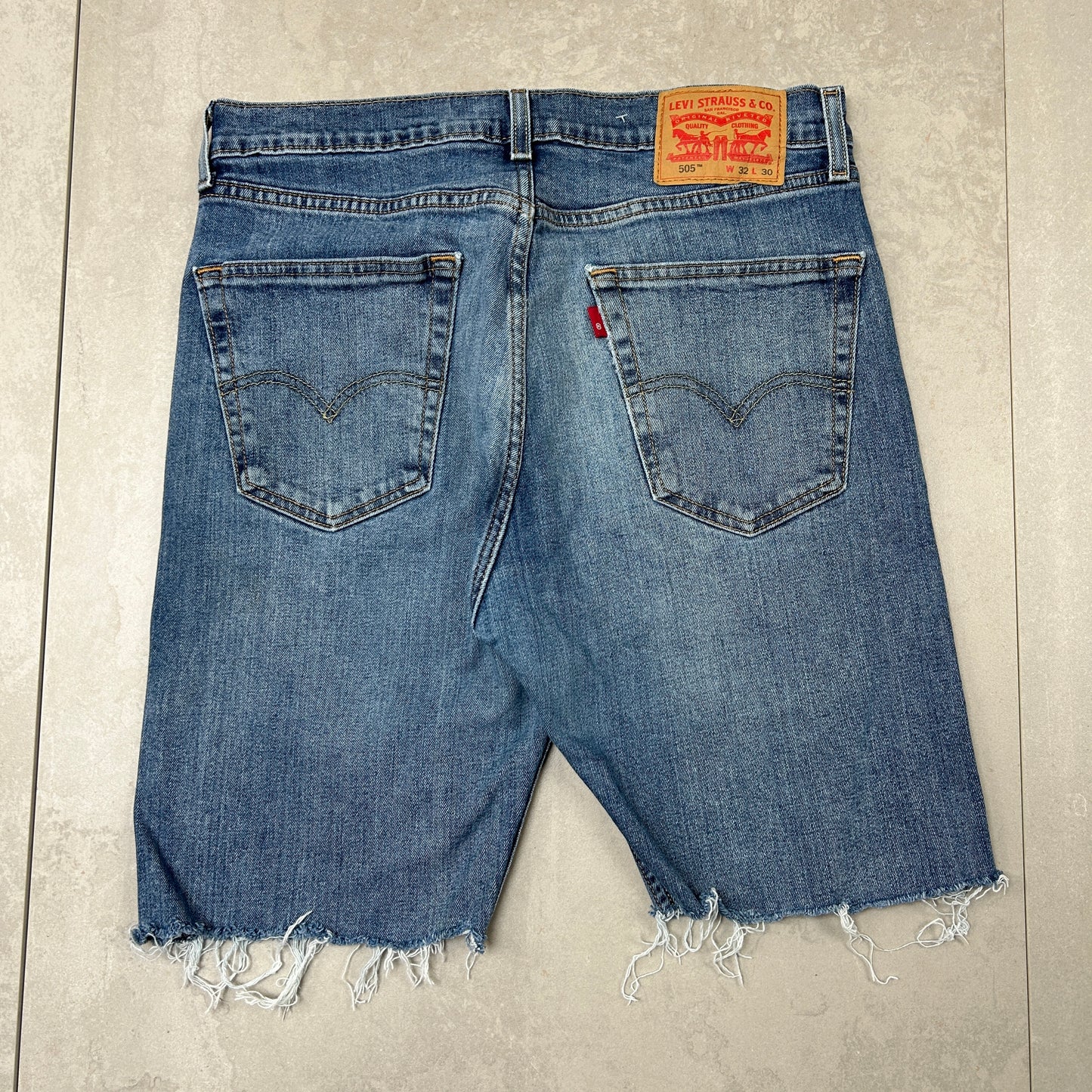 Vintage Levis 505 Blue Baggy Denim Shorts - 32