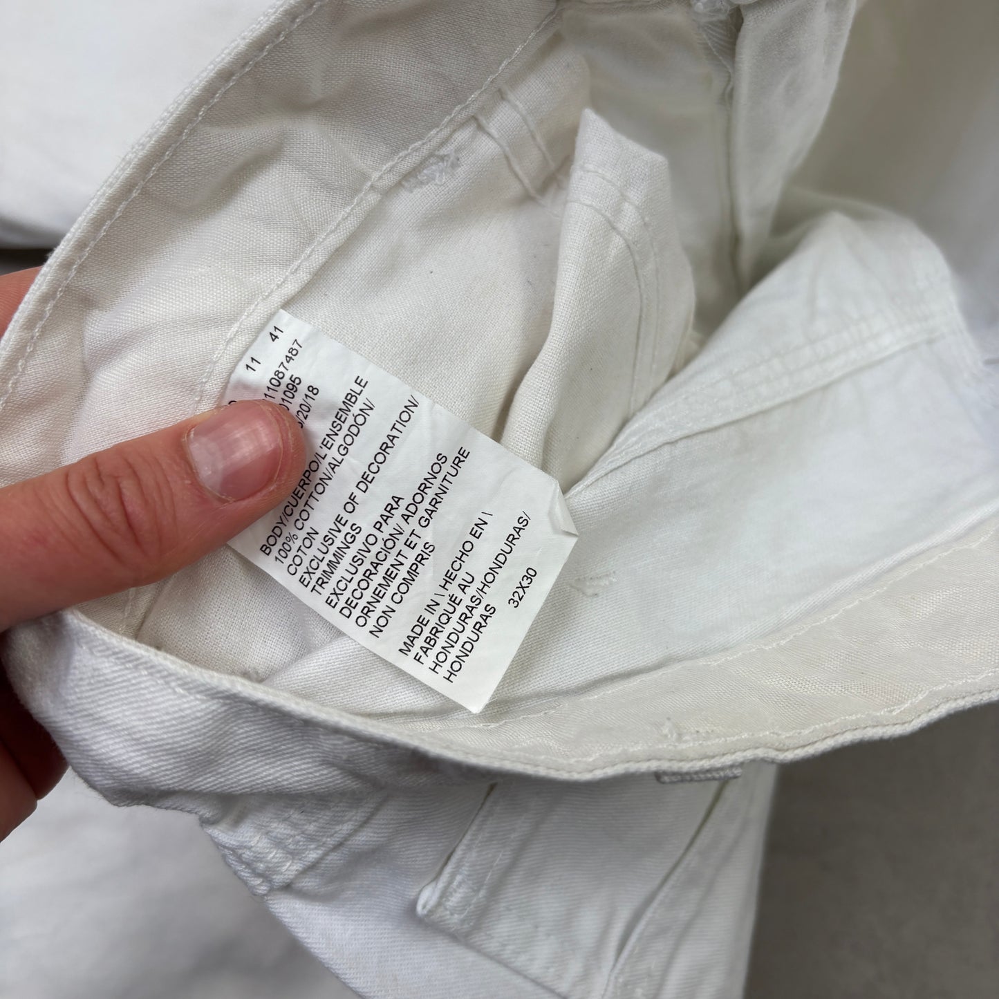 Vintage Dickies Workwear White Carpenter Baggy Trousers - 32