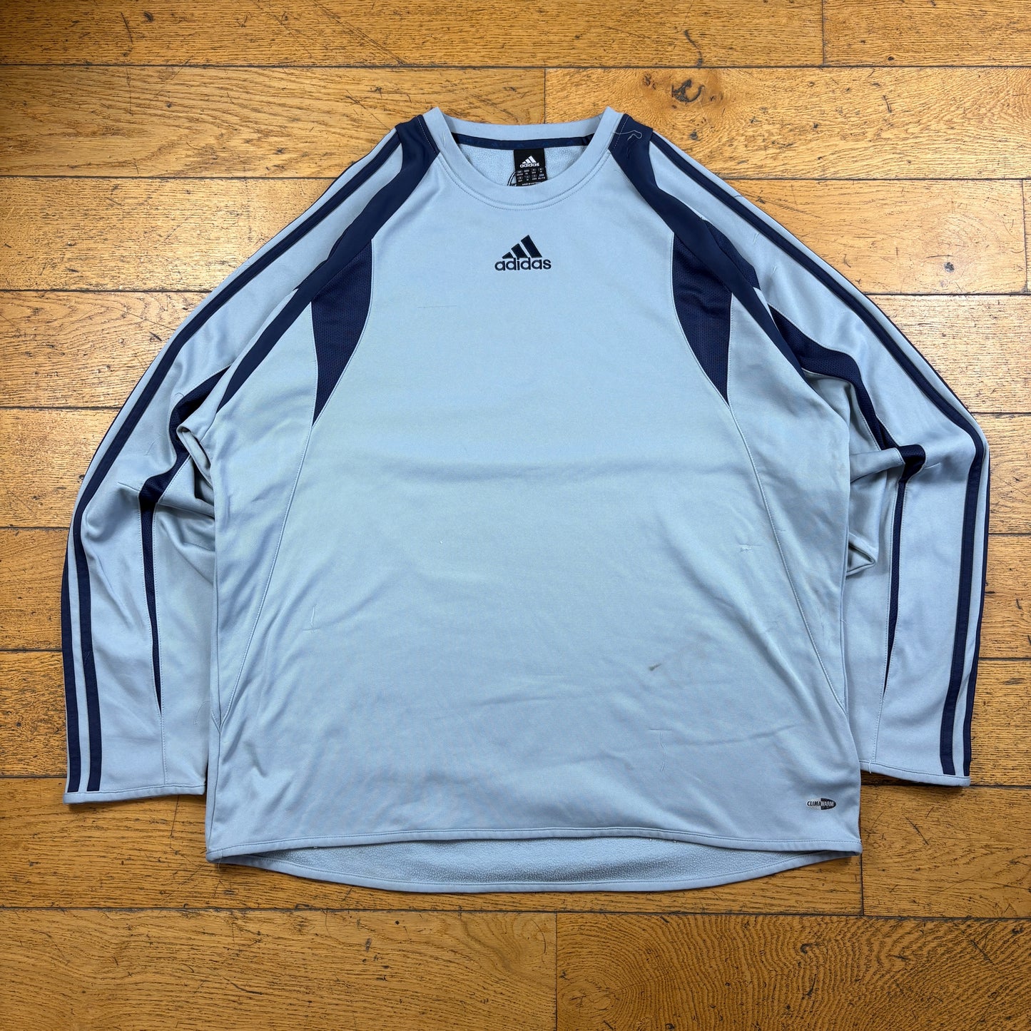 Vintage Adidas Long Sleeve Blue Lightweight Sweatshirt - XL