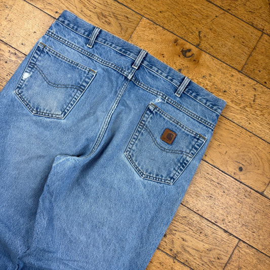 Vintage Carhartt Blue Workwear Carpenter Baggy Jeans - 38