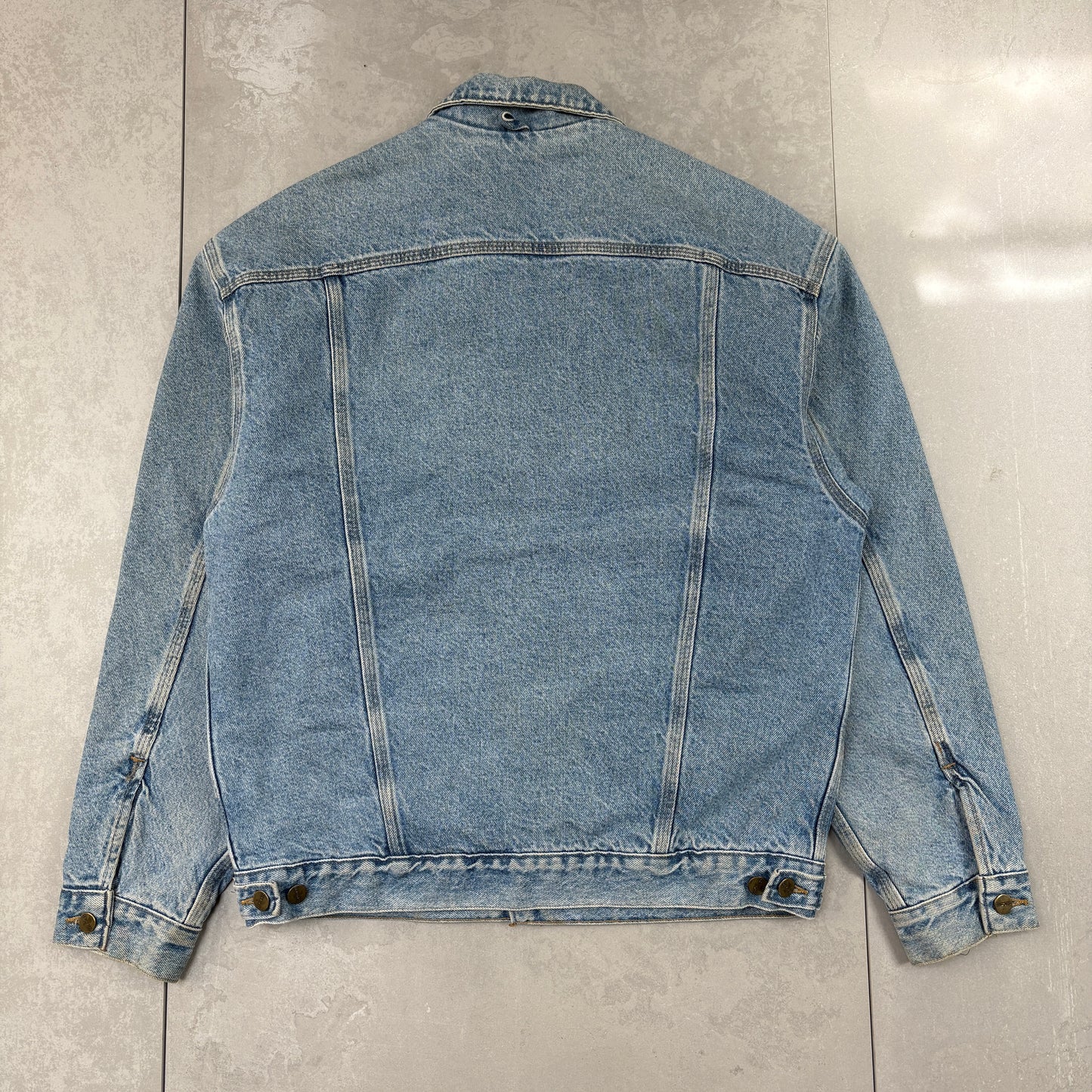 Vintage Carhartt Blue Denim Detroit Trucker Workwear Jacket - M