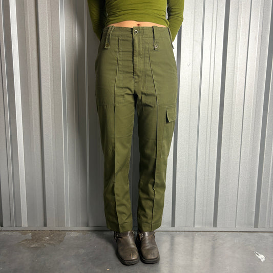 Green Army Military Fatigue Cargo Trousers - 30S