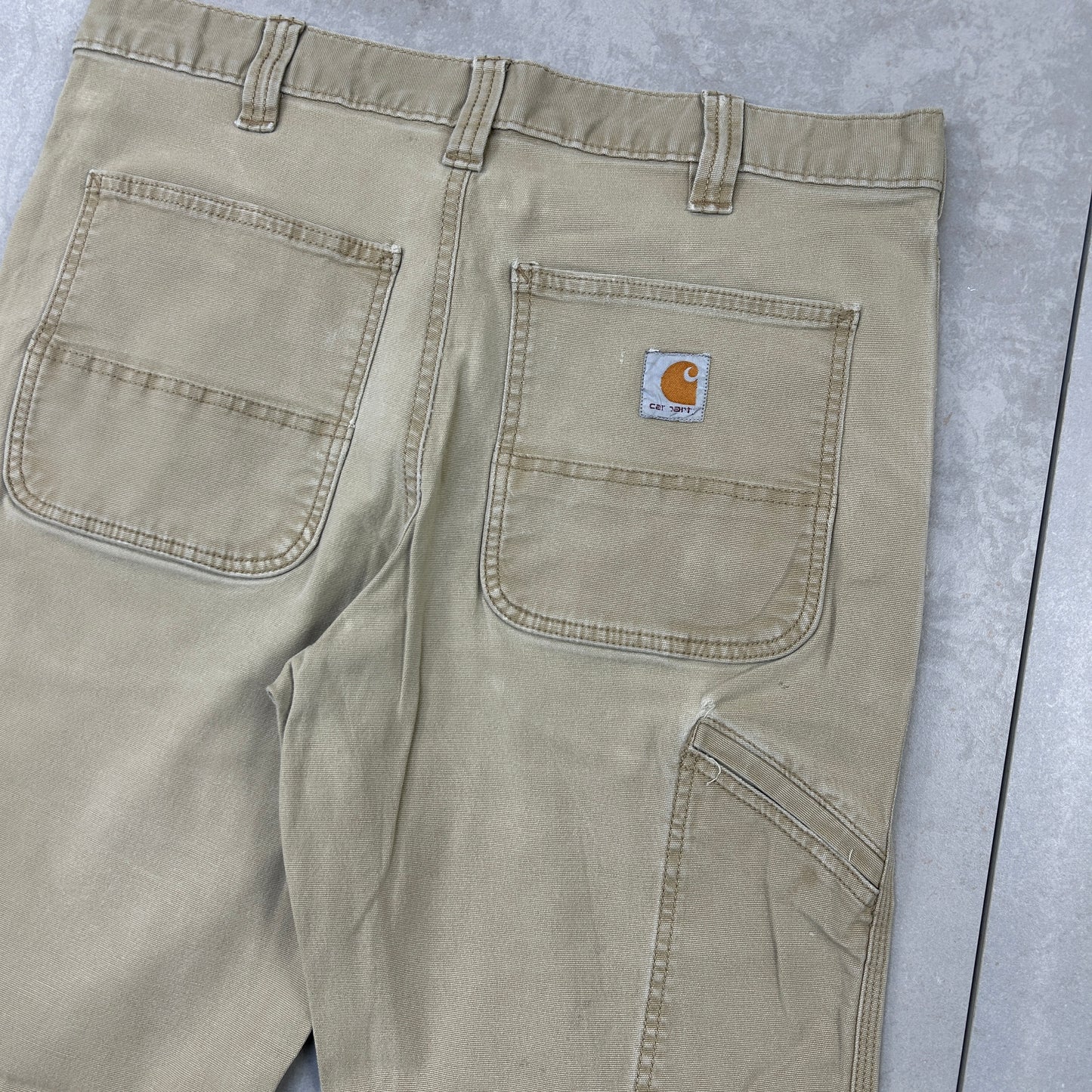 Vintage Carhartt Cream Workwear Carpenter Baggy Trousers - 32