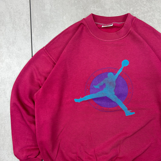 Vintage 80s Nike Jordan Red Pink Sweatshirt - M