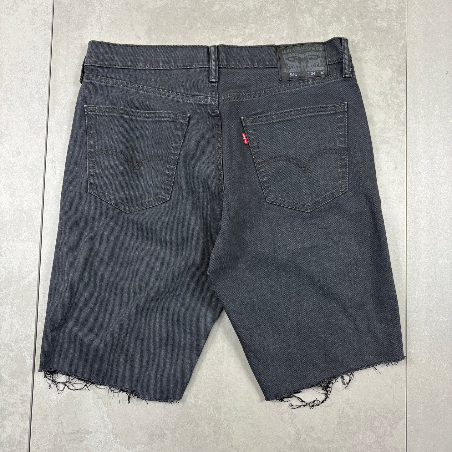 Vintage Levis 541 Black Straight Denim Shorts - 34
