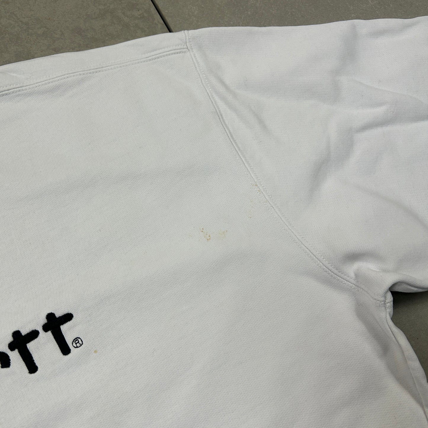 Vintage Carhartt White Embroidered Sweatshirt - XL