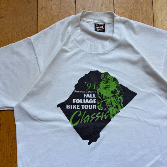 Vintage 1994 Cycling Single Stitch Graphic White T-Shirt - M