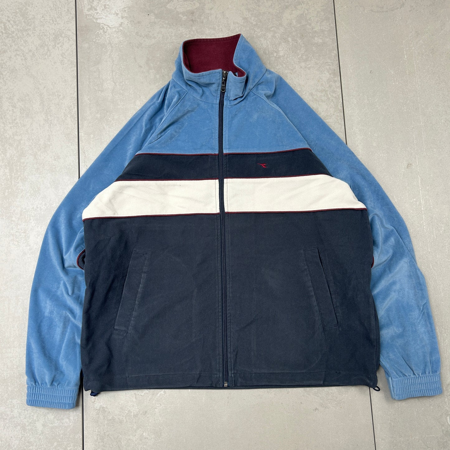 Vintage Diadora Blue Tracksuit Track Shell Windbreaker Jacket - L