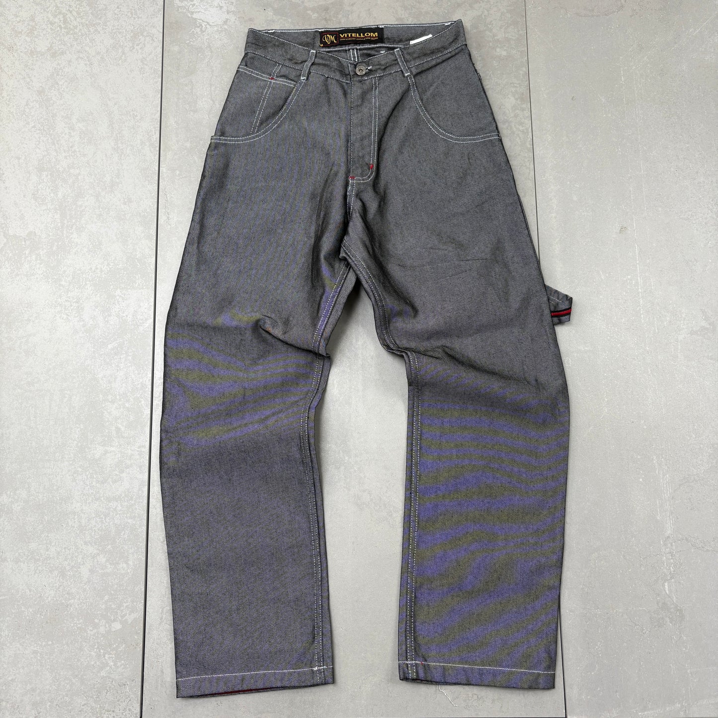 Vintage Embroidered Silver Hip Hop Baggy Jeans - 28