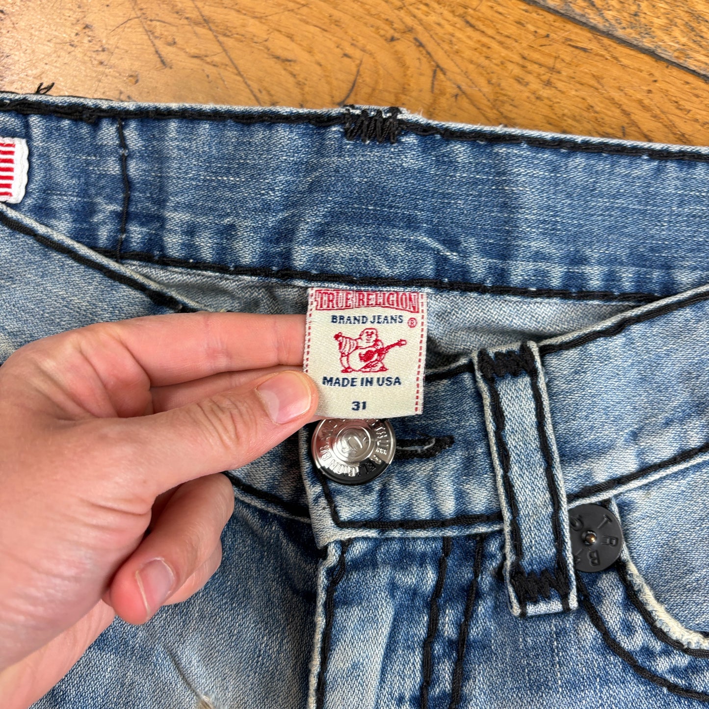 Vintage True Religion Embroidered Blue Y2K Shorts Jorts - 34