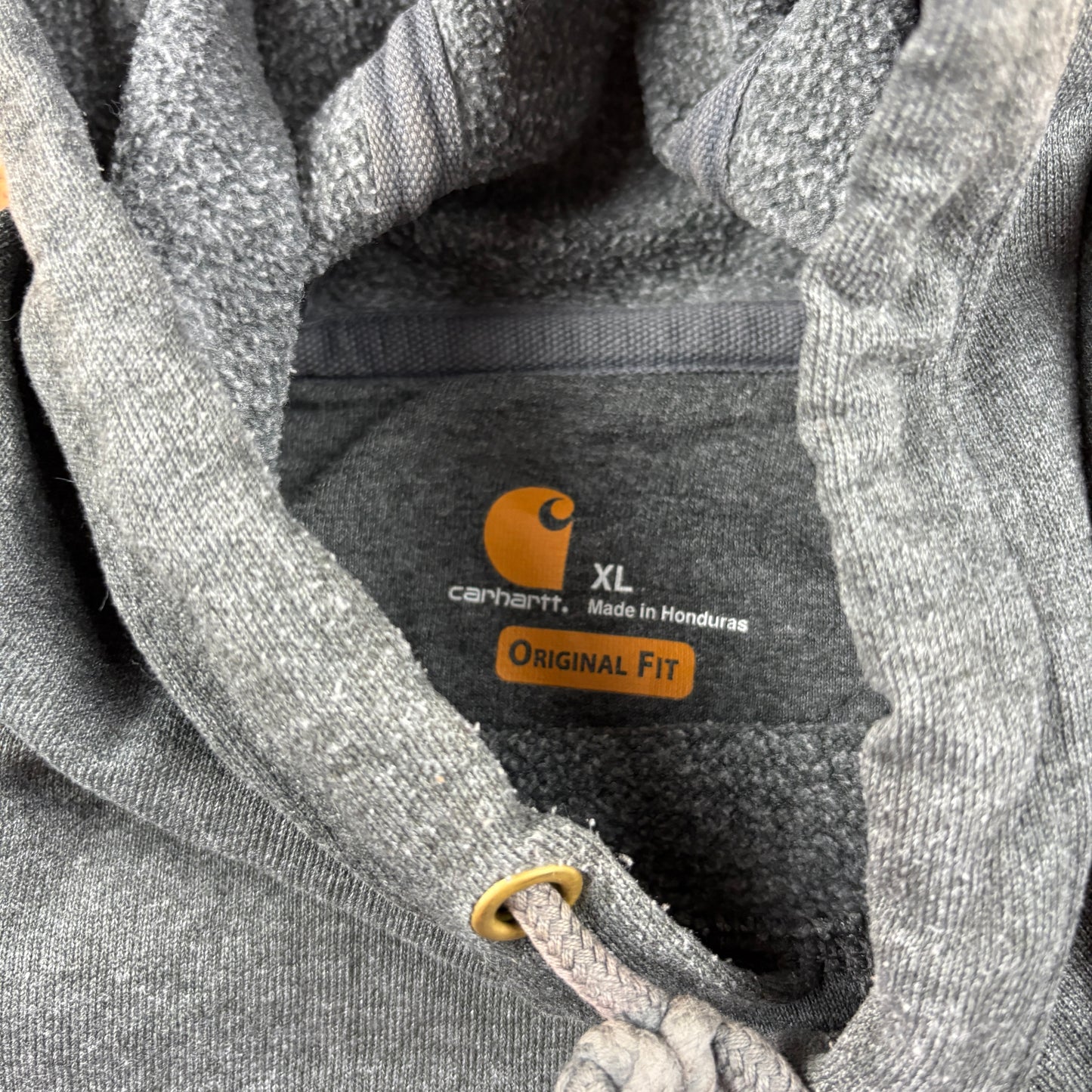 Vintage Carhartt Grey Hoodie Sweatshirt - XL