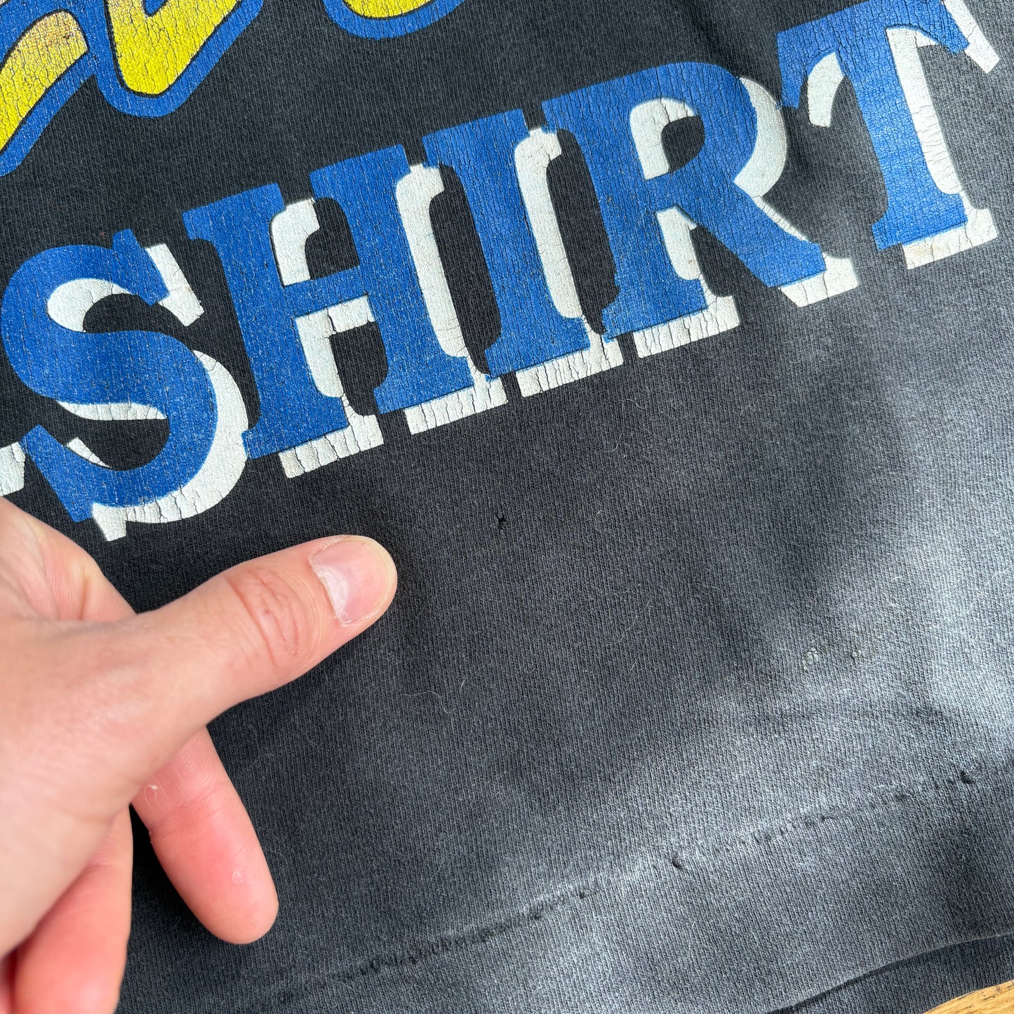 Vintage 90s Funny Fathers Day Slogan Single Stitch Black Graphic T-Shirt - M