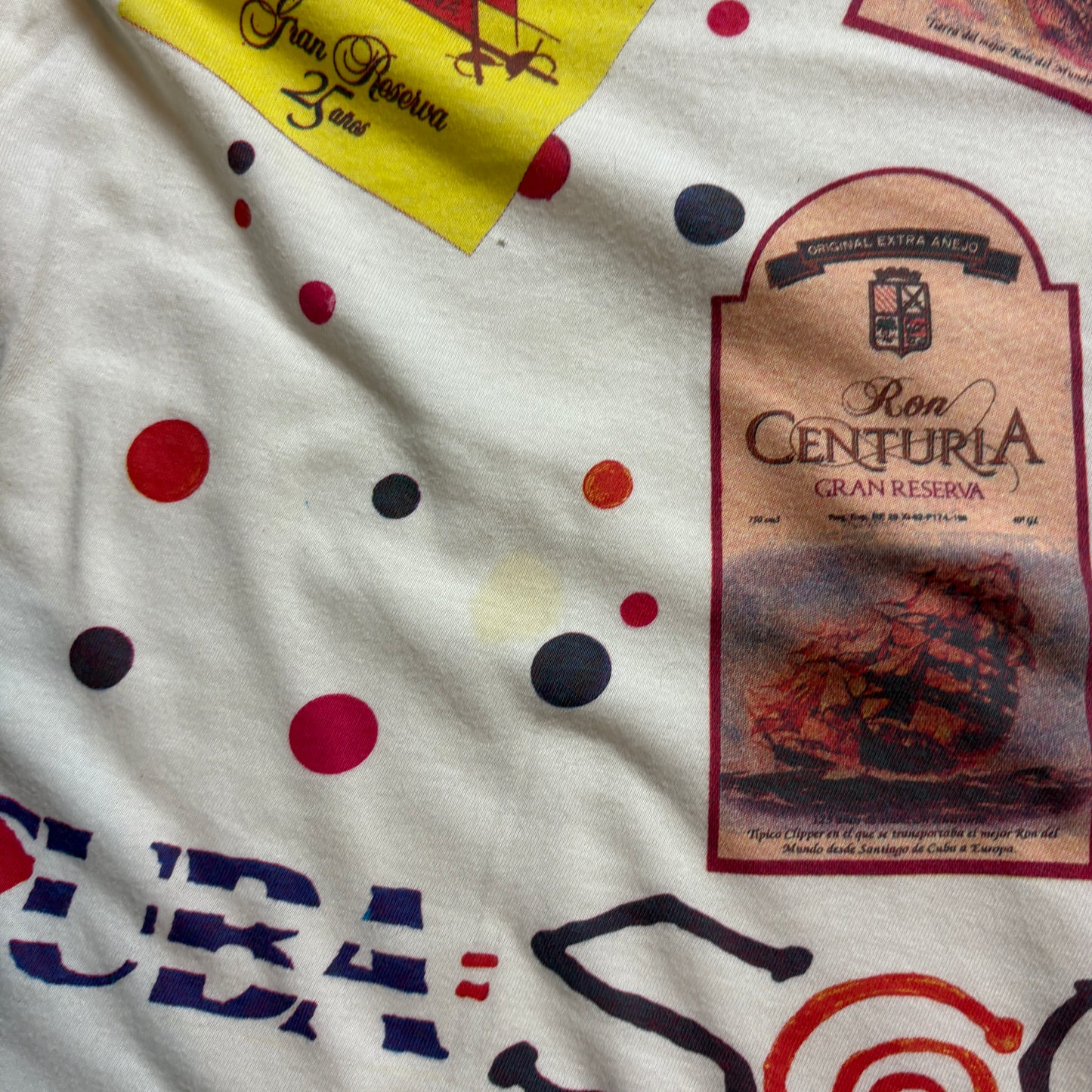 Vintage 90s Rum White Single Stitch Graphic T-Shirt - S