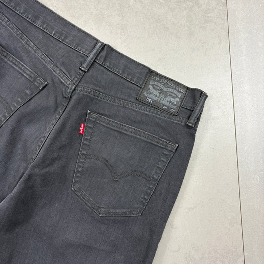 Vintage Levis 541 Black Straight Denim Shorts - 34