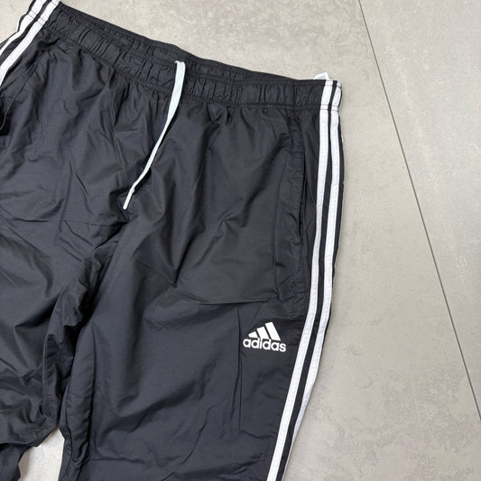 Vintage Adidas Black Baggy Tracksuit Sweatpants Track Pants Bottoms - XL