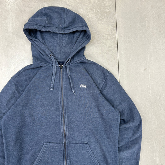 Vintage 00s Vans Skate Navy Embroidered Zip Hoodie Sweatshirt - L