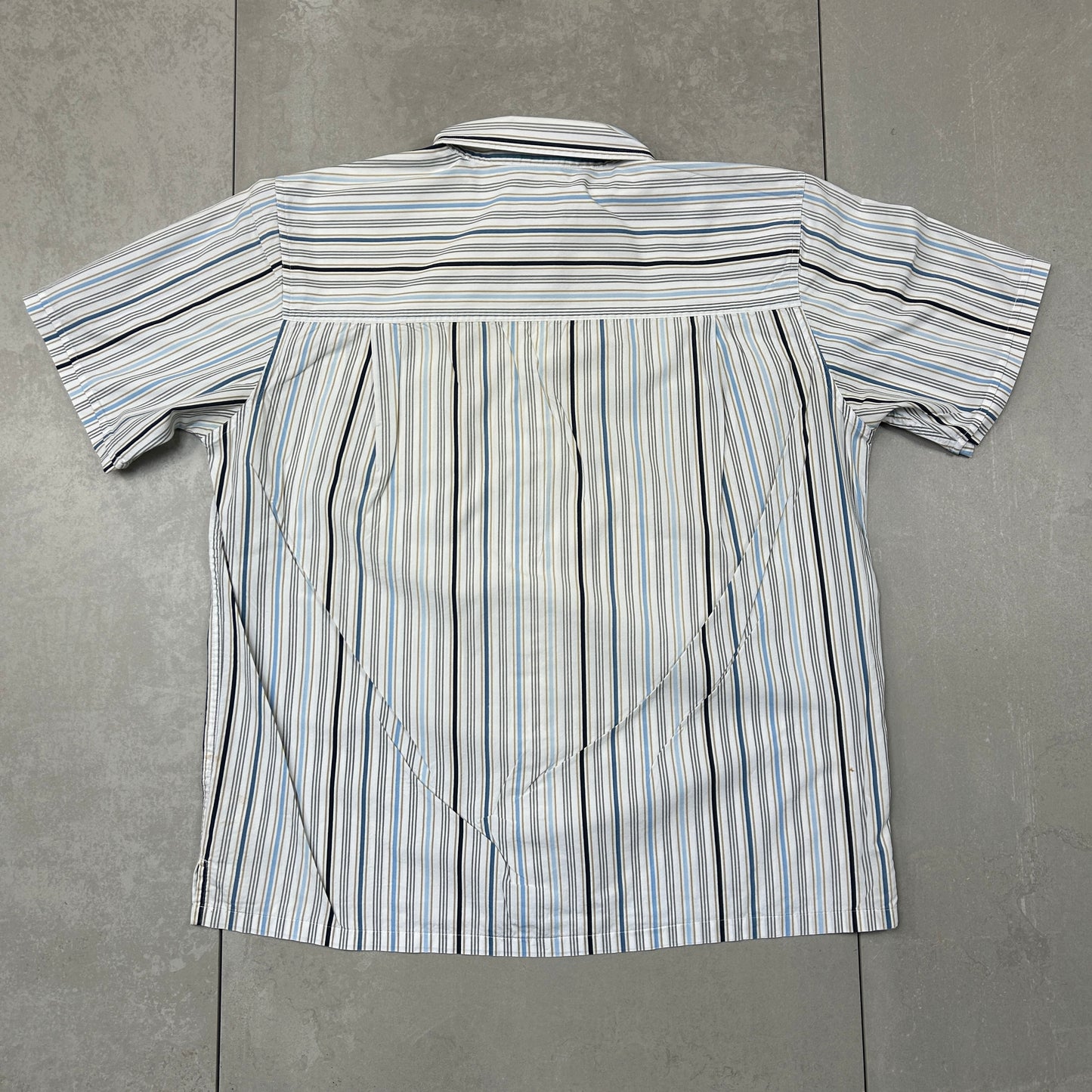 Vintage Ralph Lauren Chaps Stripe Short Sleeve White Shirt - XL