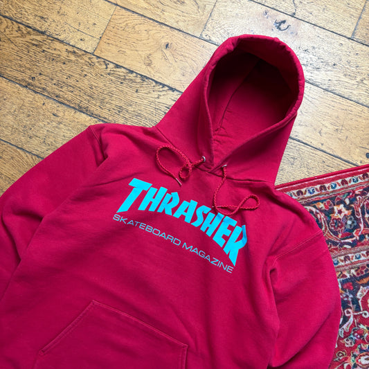 Vintage Thrasher Red Skate Hoodie Sweatshirt - S