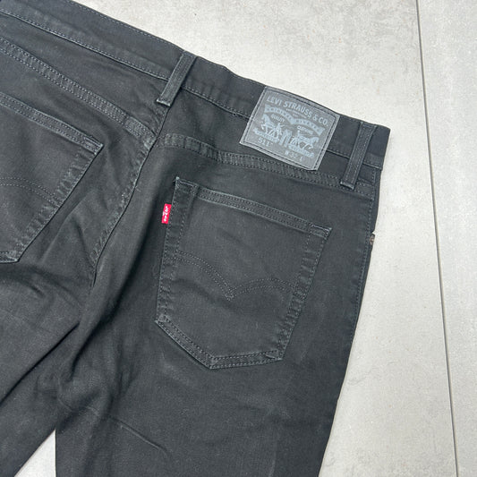 Vintage Levis 511 Slim Black Denim Shorts - 32