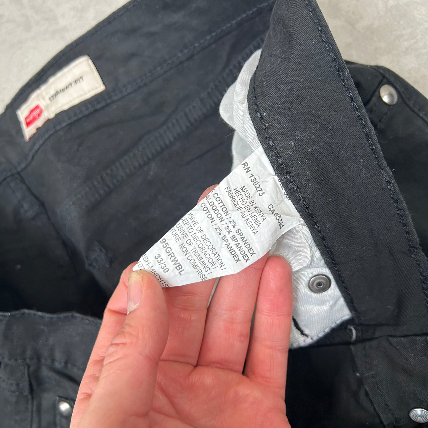 Wrangler black denim straight baggy jeans