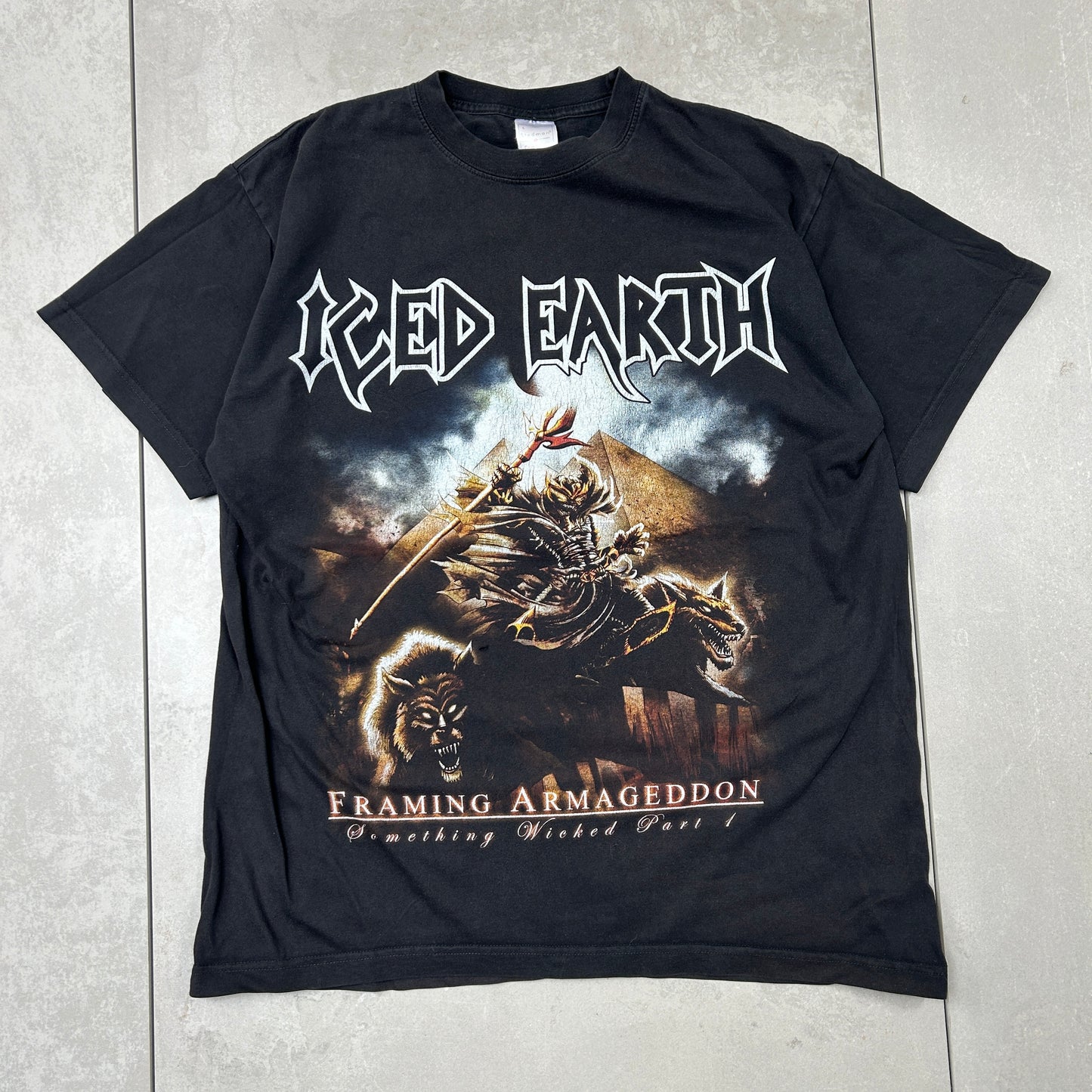 Vintage Iced Earth Framing Armageddon Black Graphic T-Shirt - M