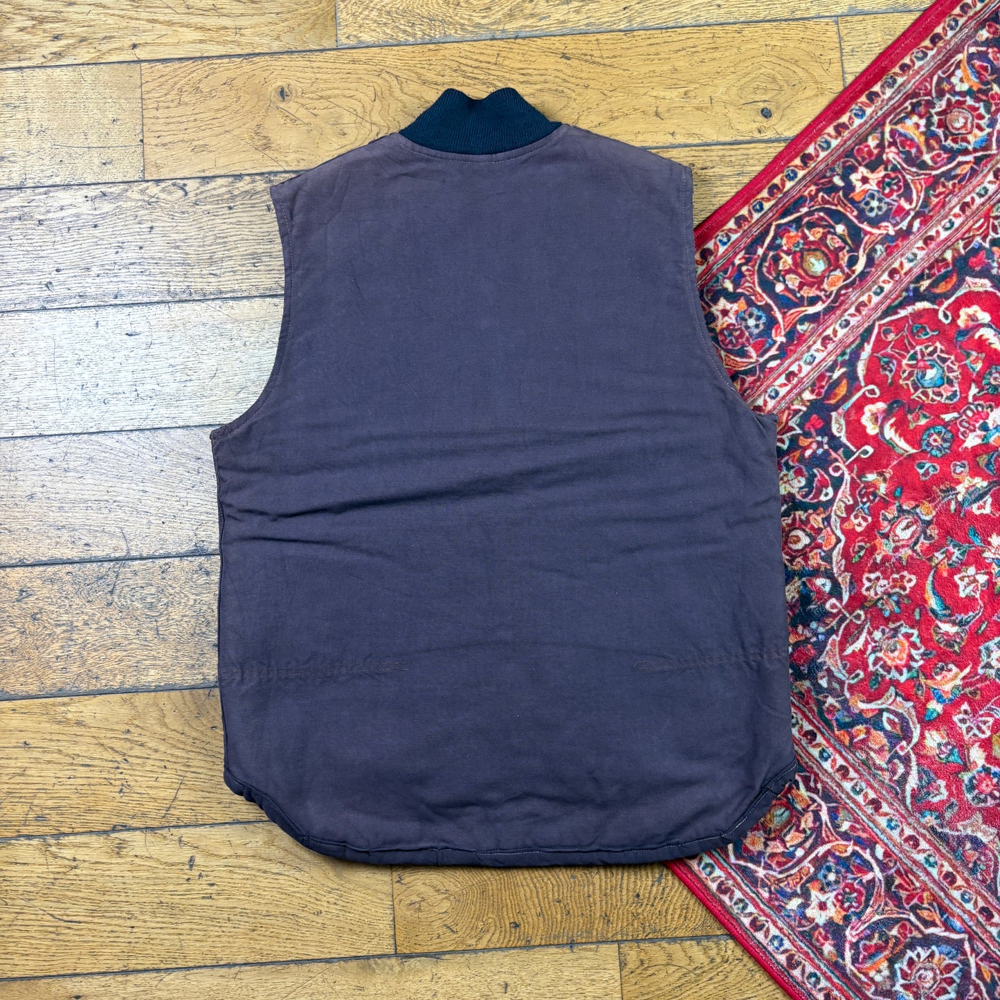 Vintage Carhartt Brown Burgundy Gilet Vest Workwear Jacket - S