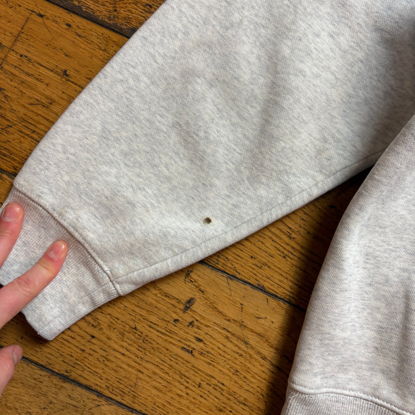 Vintage Carhartt Grey Spellout Hoodie Sweatshirt - S
