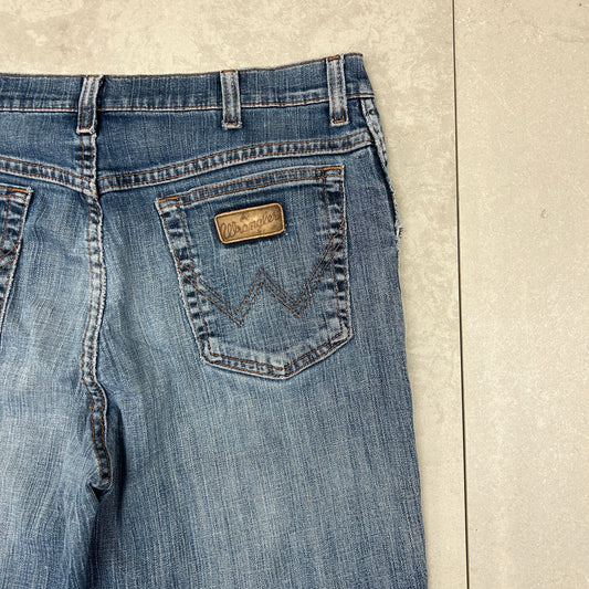 Vintage Wrangler Blue Straight Denim Workwear Jeans - 36