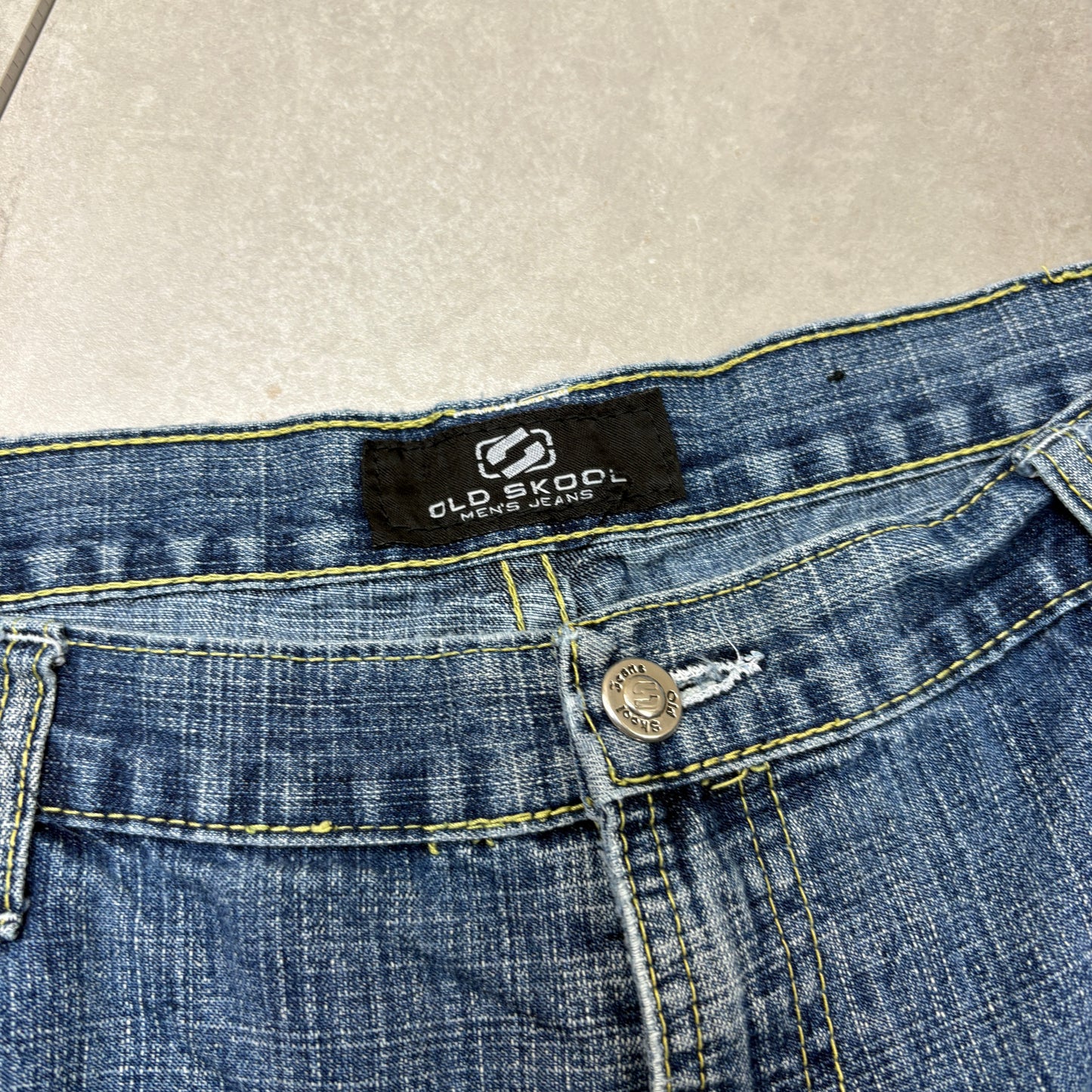 Vintage Old Skool Embroidered Blue Hip Hop Baggy Shorts Jorts - 40