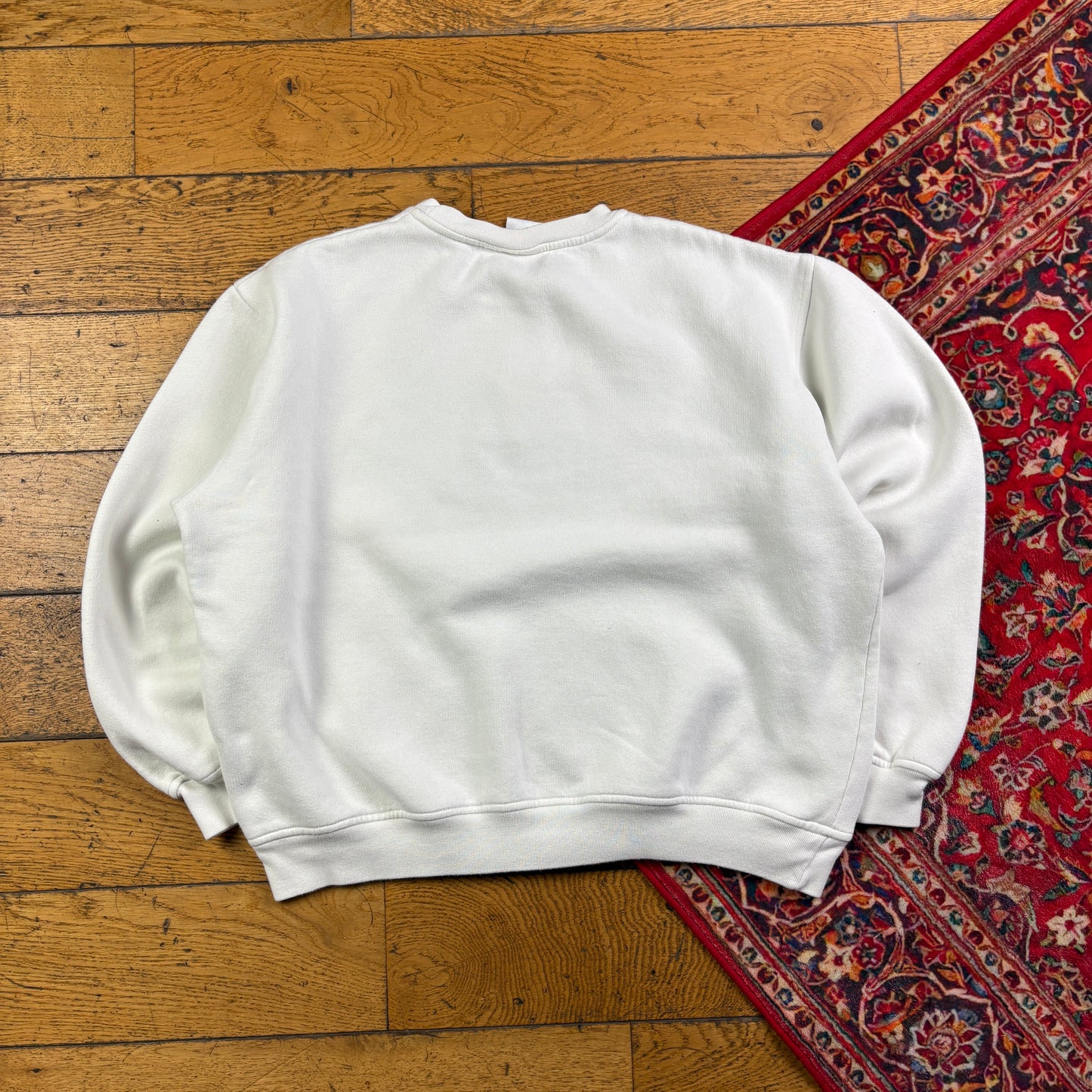 Vintage 90s Ellesse Cream Boxy Embroidered Sweatshirt - L