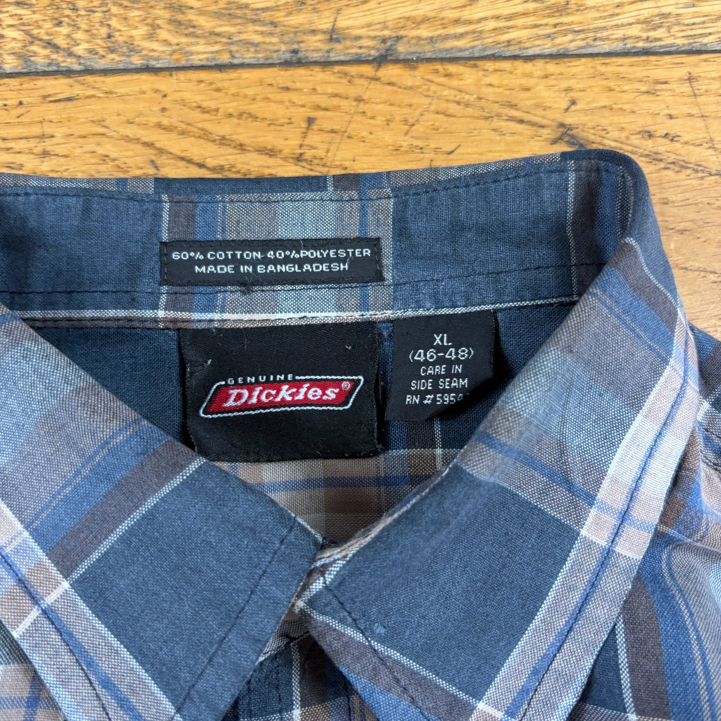 Vintage Dickies Blue Check Workwear Shirt - XL