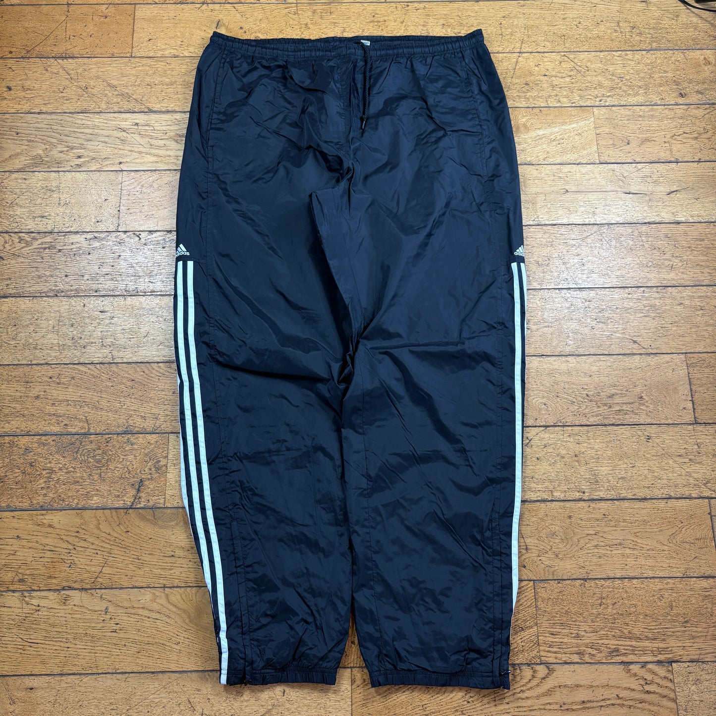 Vintage Adidas Black Baggy Tracksuit Sweatpants Track Pants Bottoms - XXL