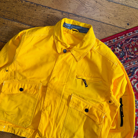 Vintage Yellow Cropped Boxy Trucker Detroit Style Jacket - L