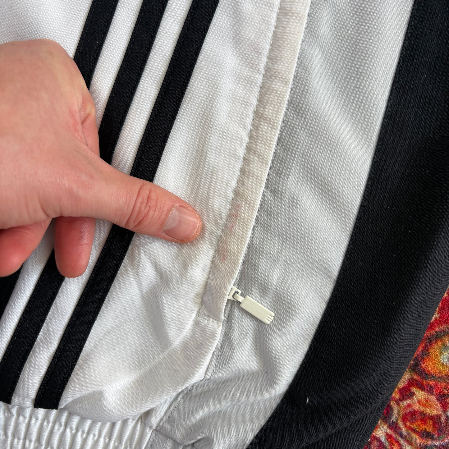 Vintage Adidas Black White Tracksuit Track Shell Windbreaker Jacket - L