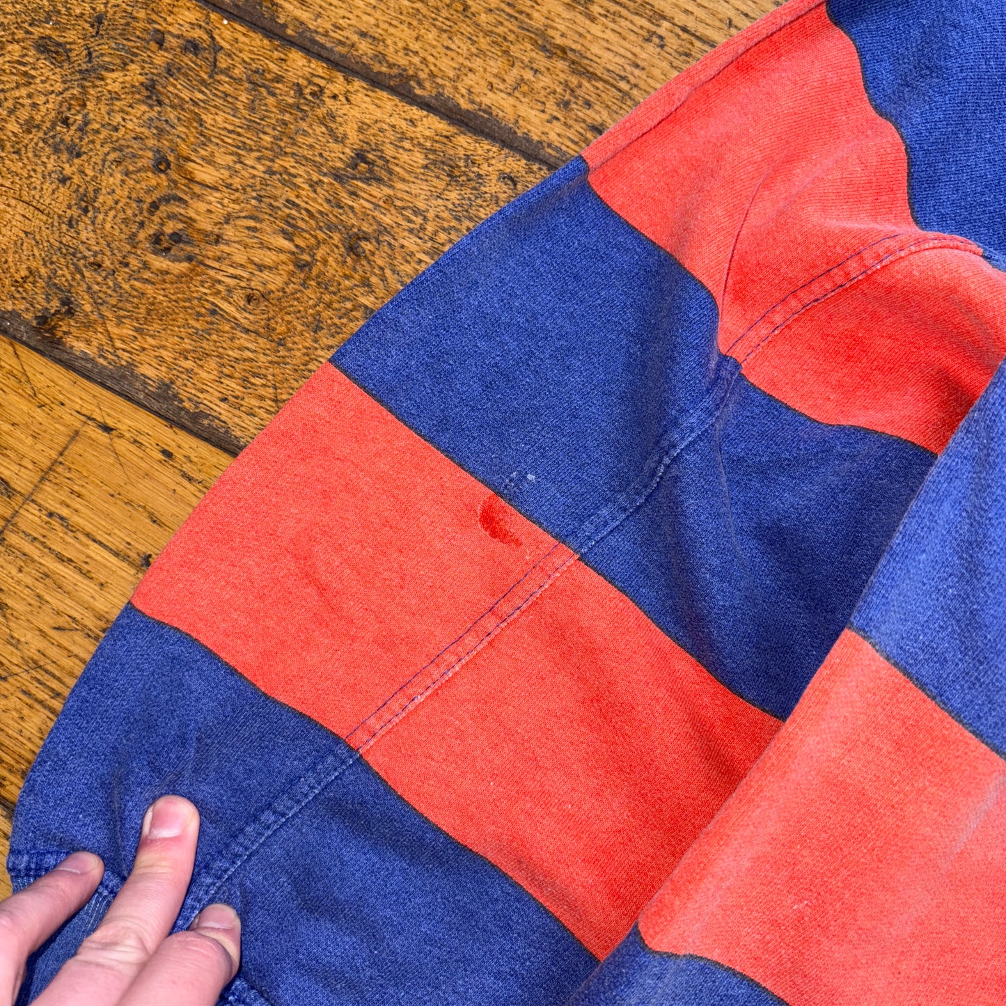 Vintage Uncle Sam Orange Blue Stripe Polo Rugby Shirt - 2XL