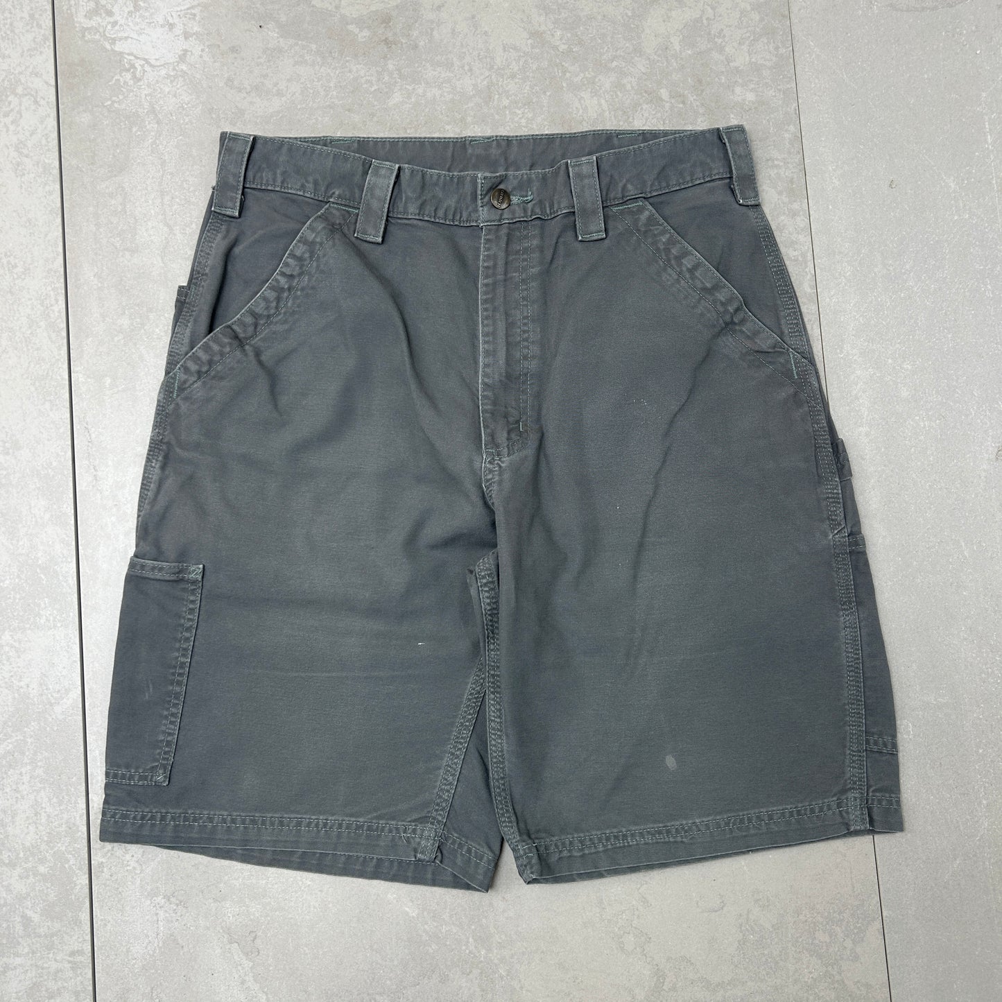 Vintage Carhartt Workwear Baggy Grey Carpenter Shorts - 34