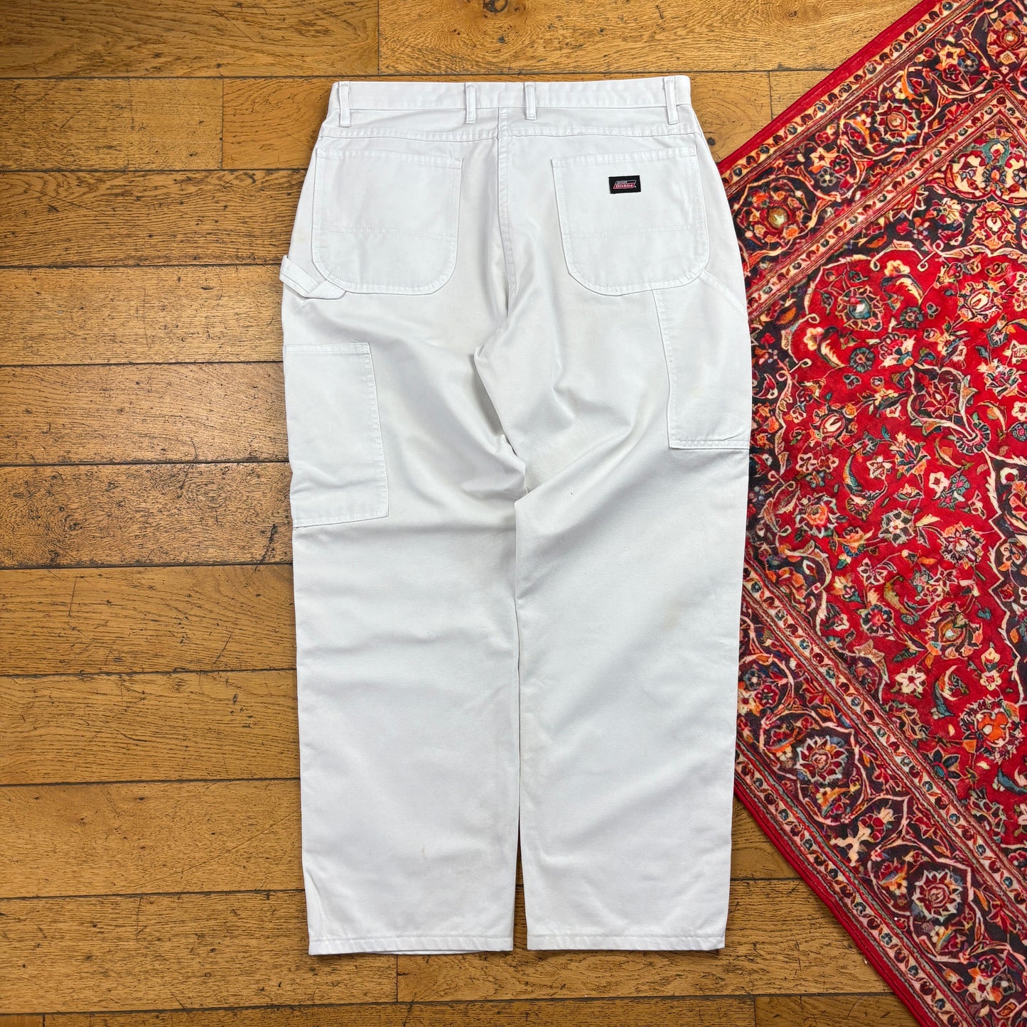 Vintage Dickies White Workwear Carpenter Baggy Trousers - 36