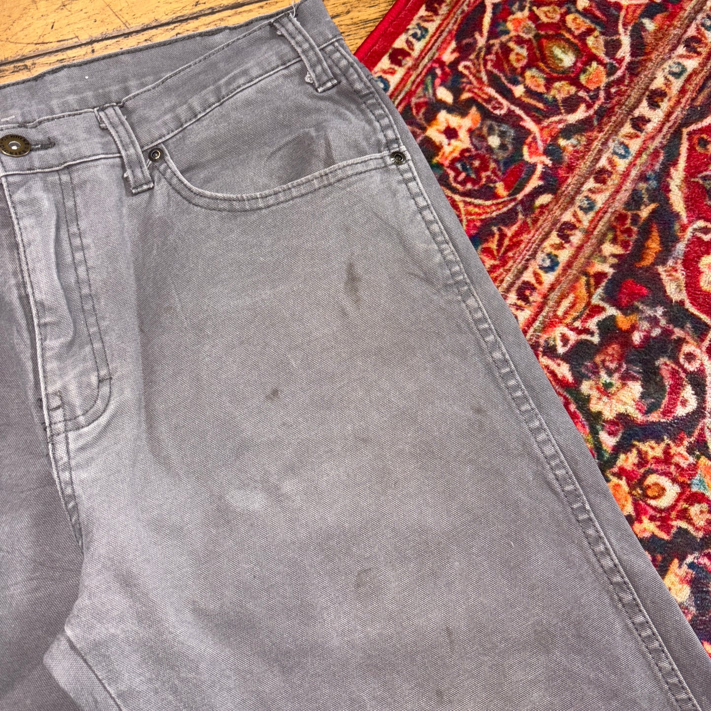 Vintage Dickies Workwear Carpenter Grey Baggy Shorts - 32
