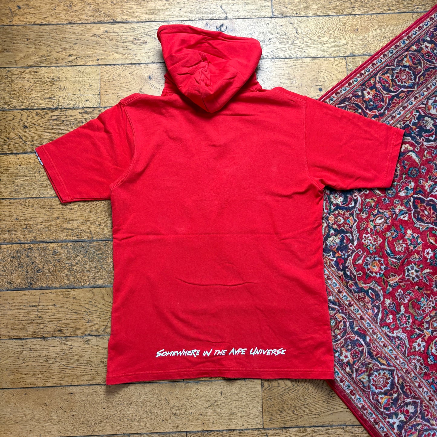 Vintage Bape Bathing Ape Red Hoodie T-Shirt Sweatshirt - XS