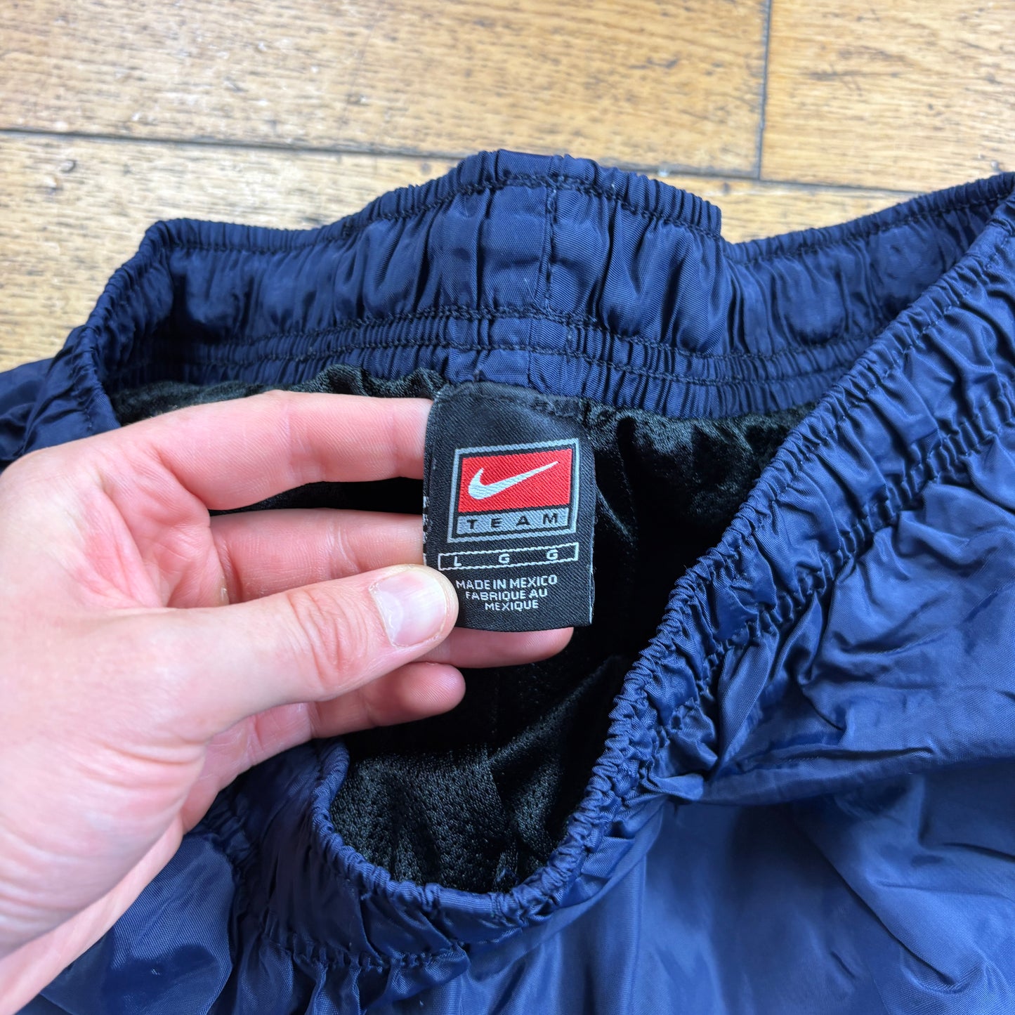 Vintage Nike Navy Baggy Tracksuit Sweatpants Track Pants Bottoms - L