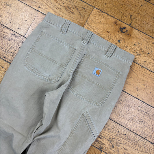 Vintage Carhartt Cream Workwear Carpenter Baggy Trousers - 32